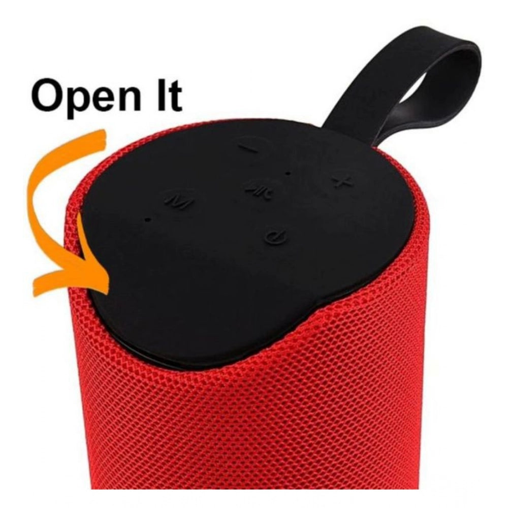 Generic Plastic Rubber Wireless TG113 Bluetooth Speaker (Red)