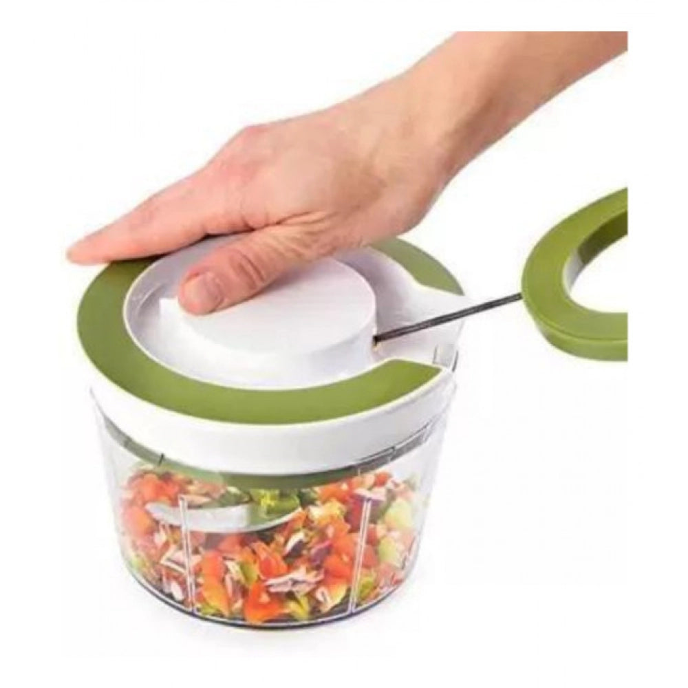 Generic 2-in-1 Manual Smart Chopper – Handy Vegetable And Fruit Processor (Color: Assorted )