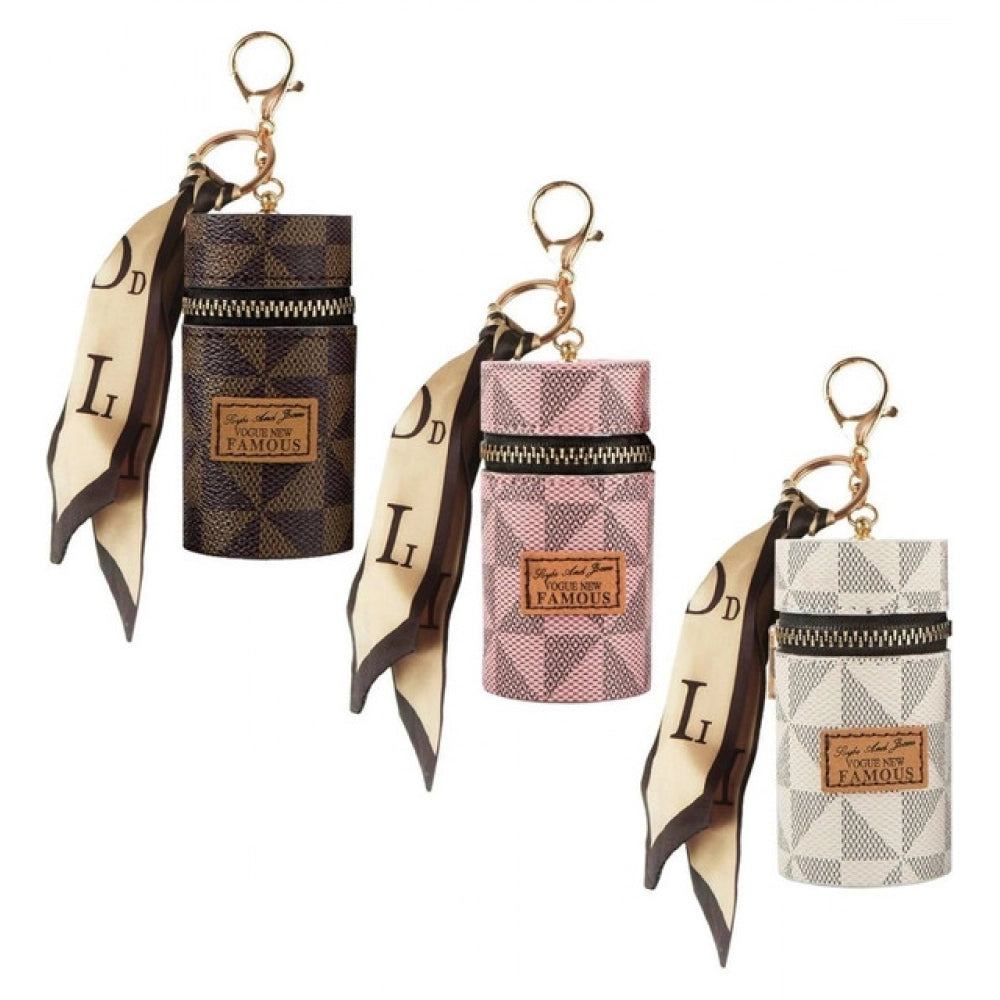 Pack of 2 Mini Leather Keychain Bag (Multicolor)