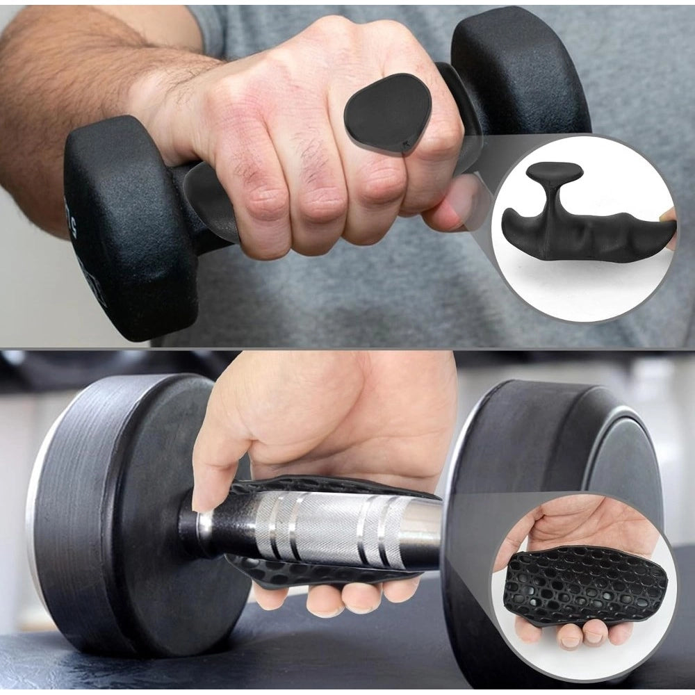 Pack of 2 Silicone Gym Grips Pads (Multicolor)