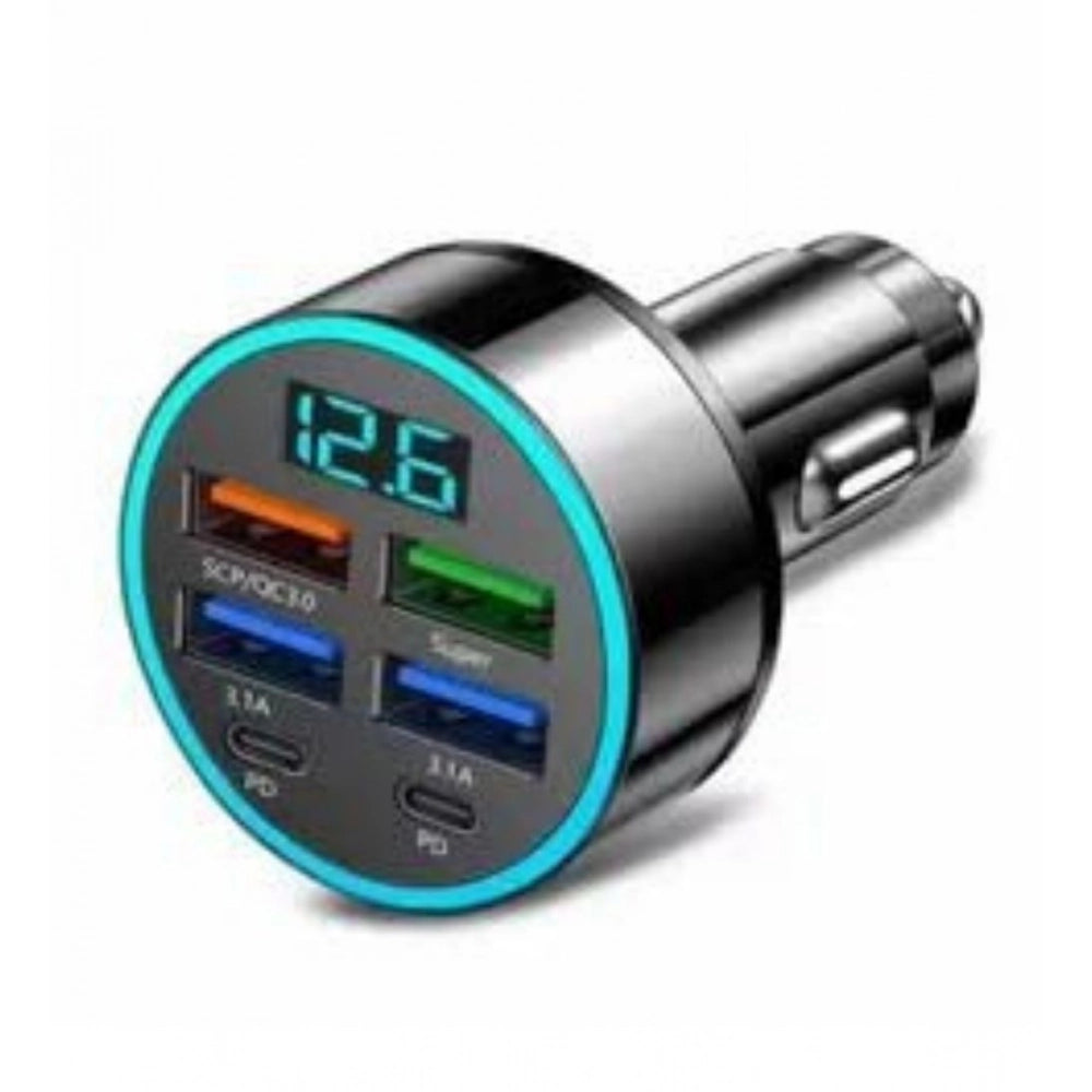 Pack of 2 6 In 1 Car Charger (Black)