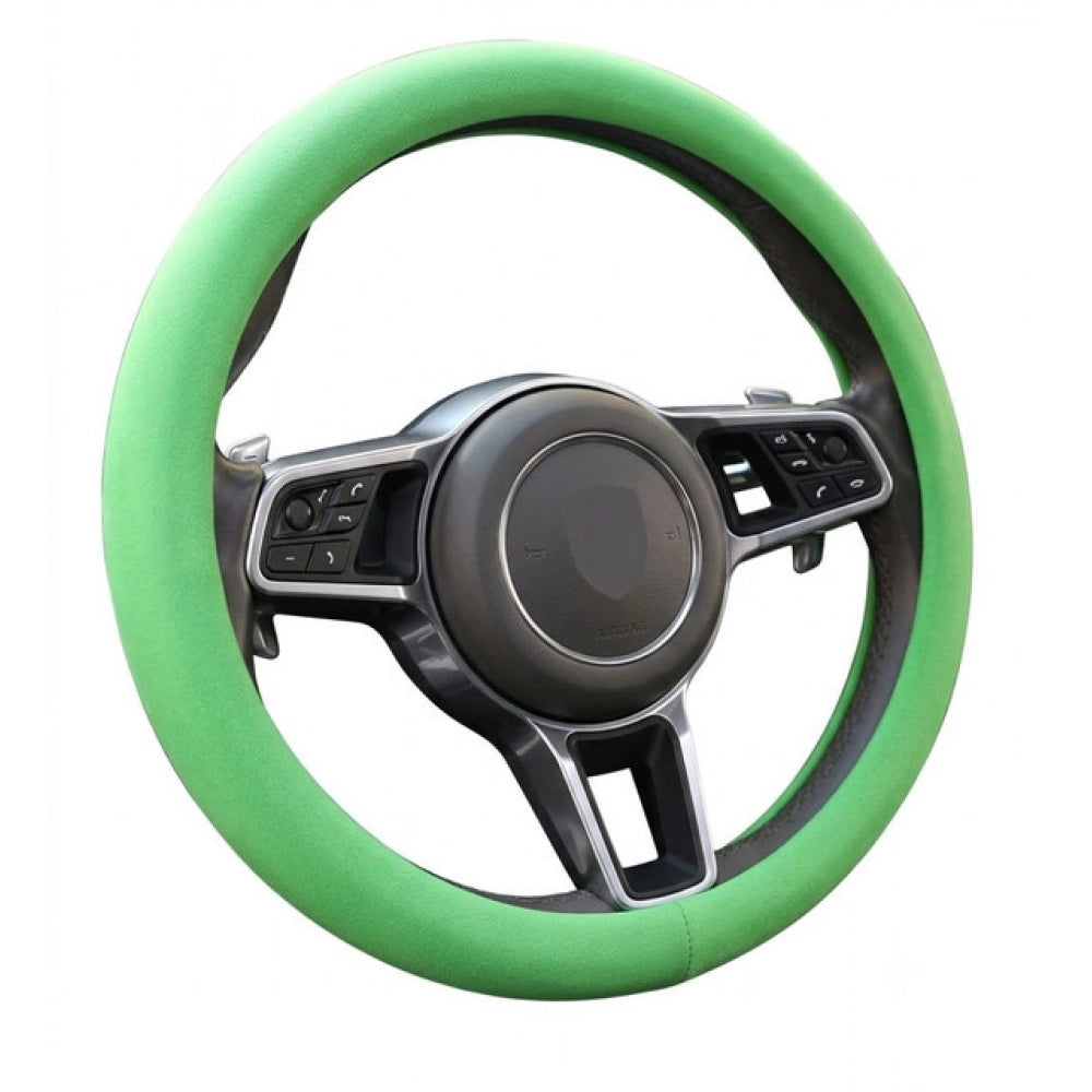 Pack of 2 Universal Soft Silicone Steering Wheel Cover (Green)