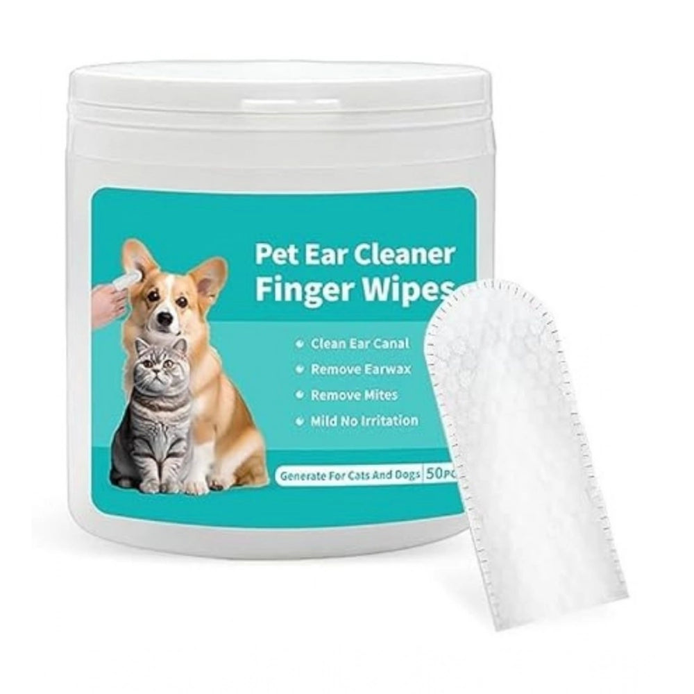 Generic Pack of 2 Pet Ear Cleaning Wipes (White)