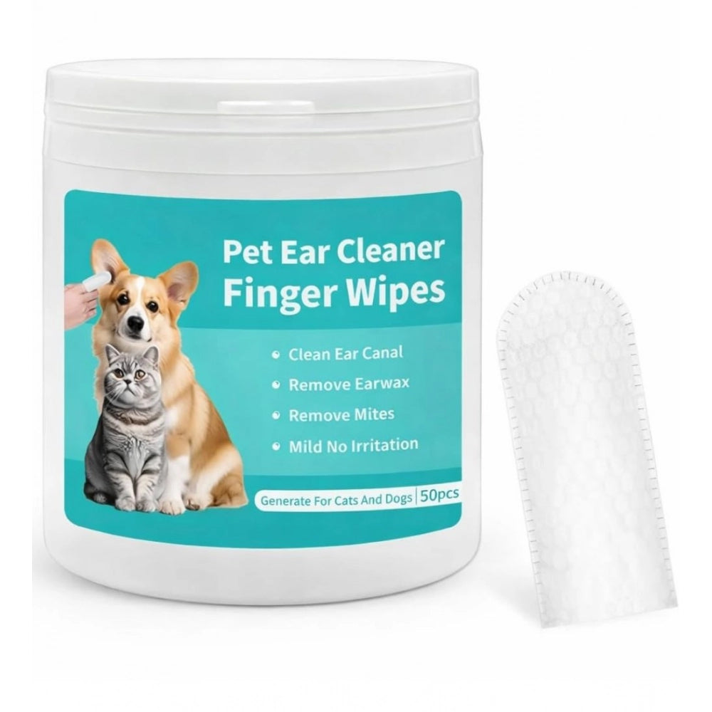 Generic Pack of 2 Pet Ear Cleaning Wipes (White)