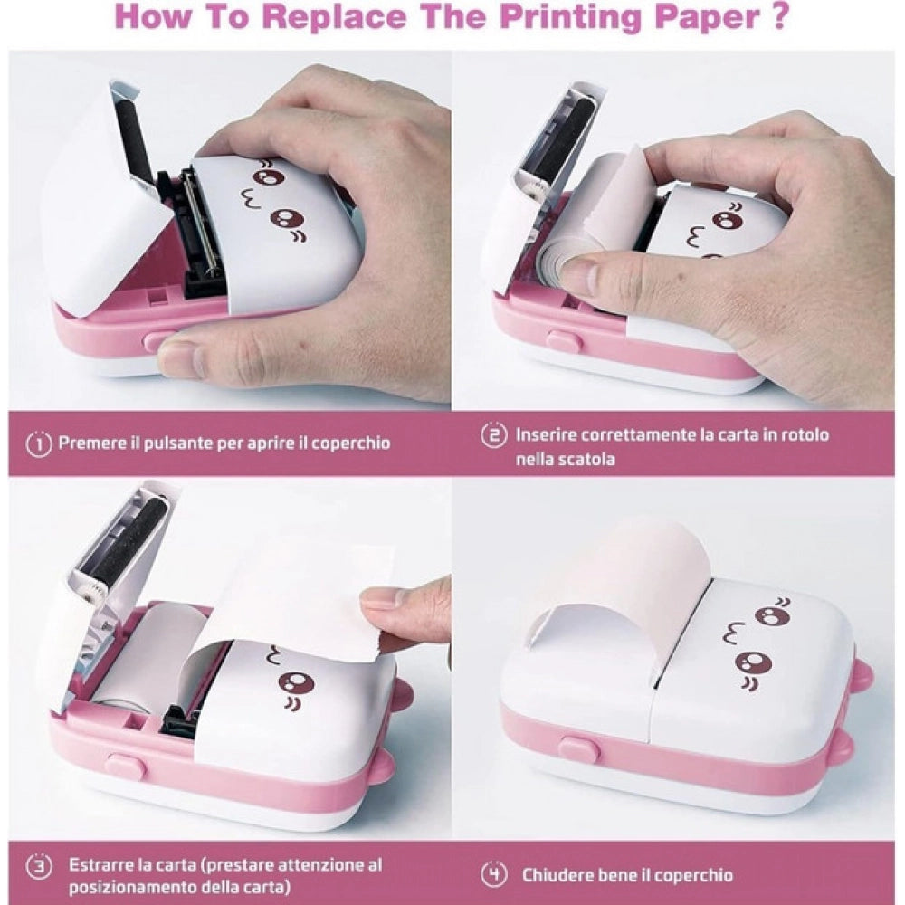 Mini Printer (Pink-White)
