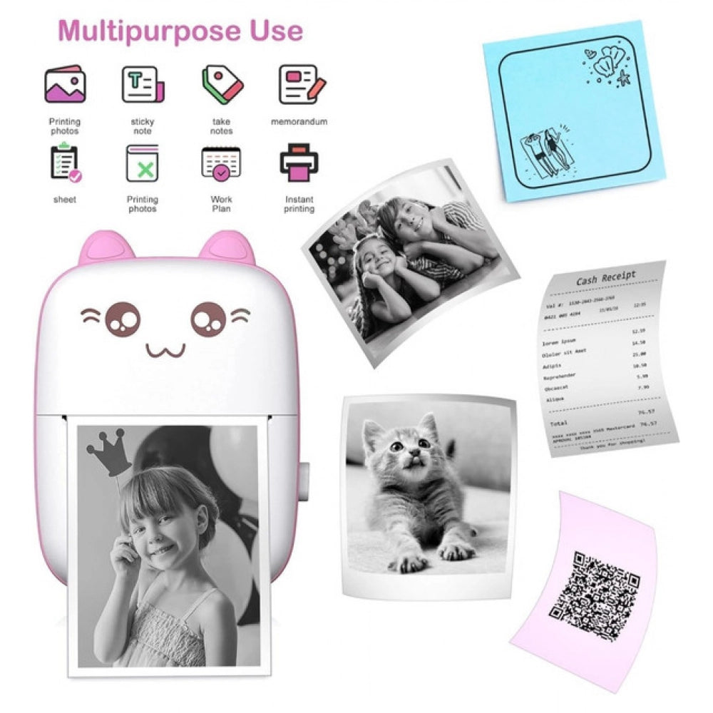 Mini Printer (Pink-White)