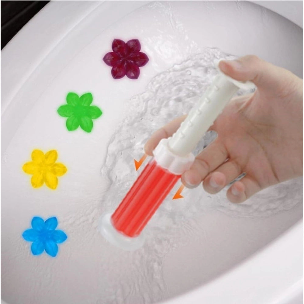 Pack of 2 Toilet Freshner And Cleaner Flower Gel (Multicolor)