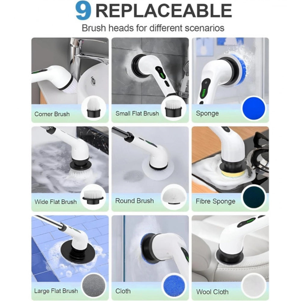 9 in 1 Cordless Electric Spin Scrubber (Multicolor)
