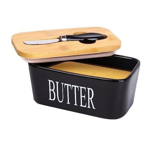 Ceramic Butter Box (Black)