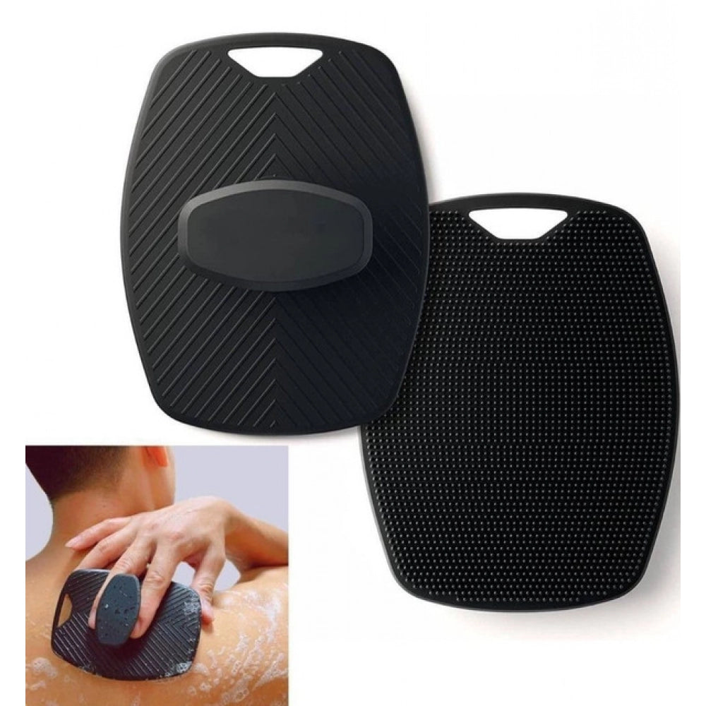 Pack of 2 Silicone Body Scrubber Bath Brush (Black)