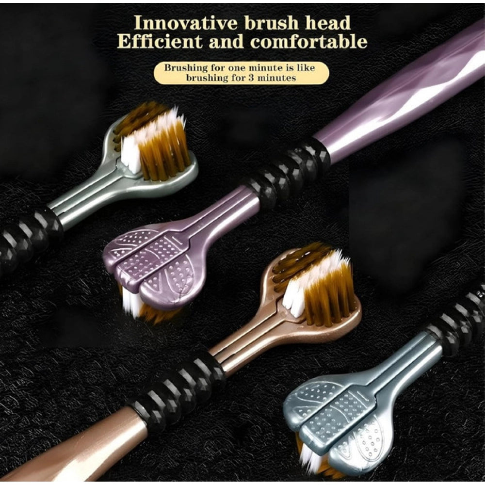 Pack of 10 3 Sided Toothbrush (Multicolor)