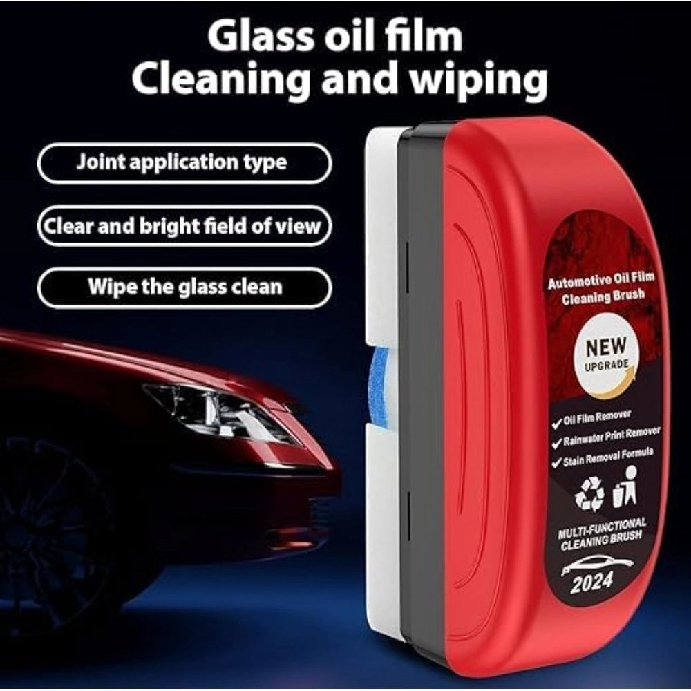 Pack of 3 Automotive Oil Film Cleaning Brush (Red-Black)