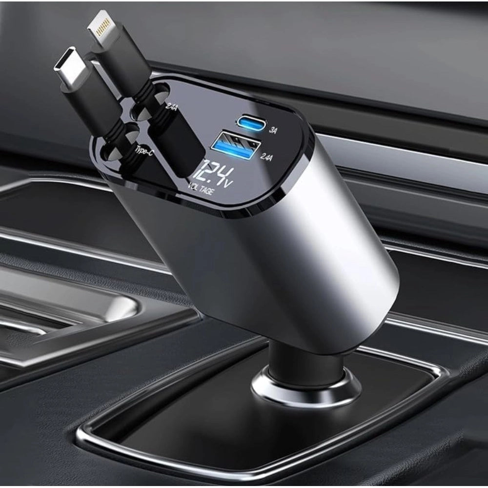 Retractable Car Charger (Grey)