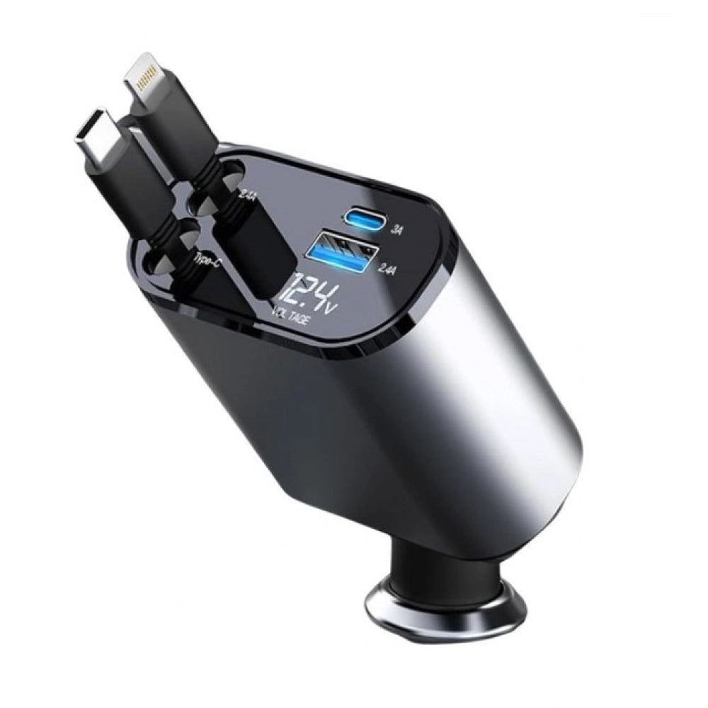 Retractable Car Charger (Grey)