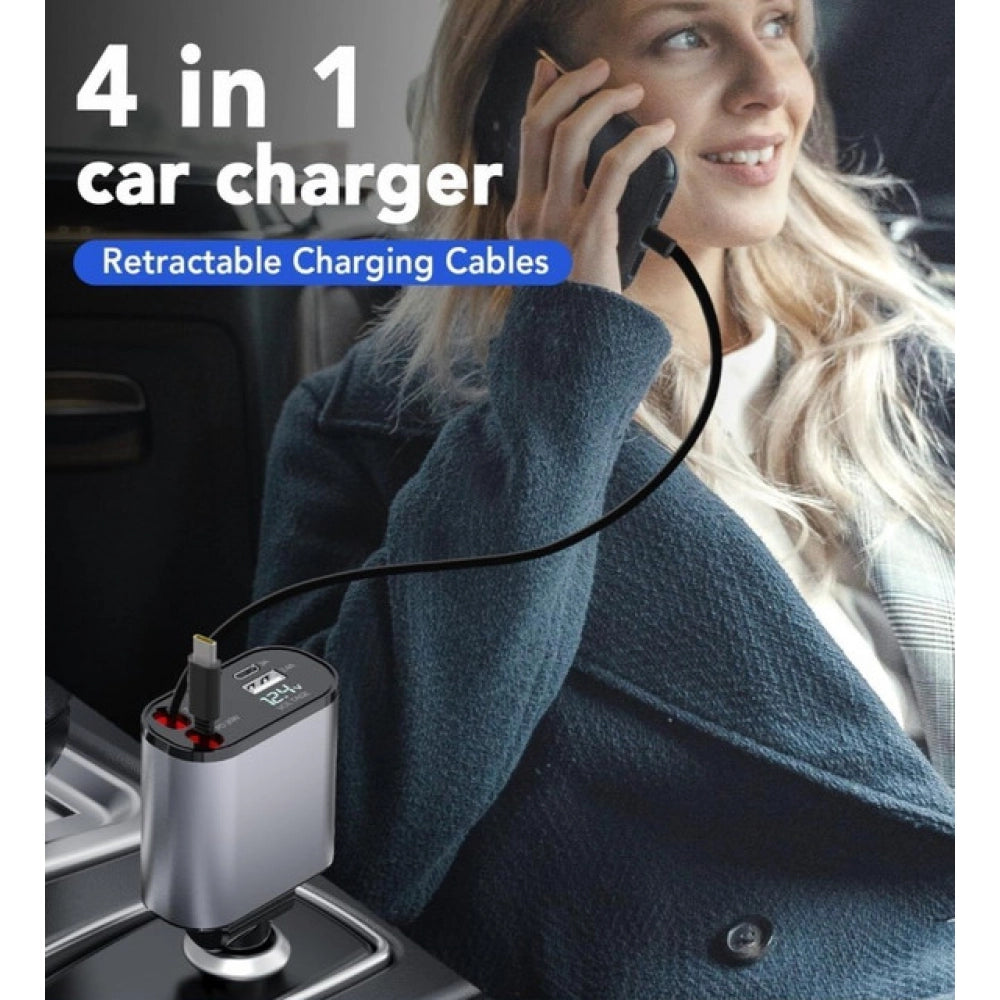 Retractable Car Charger (Grey)