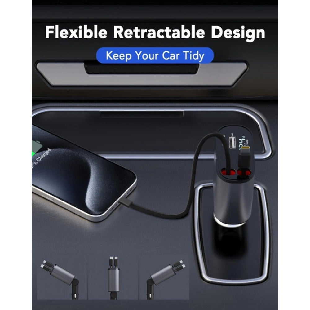 Retractable Car Charger (Grey)