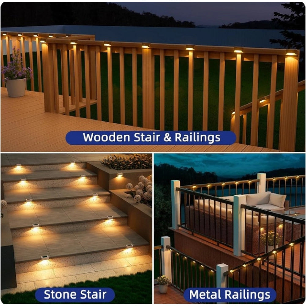 Pack of 3 Stair Deck Solar Light (Black)
